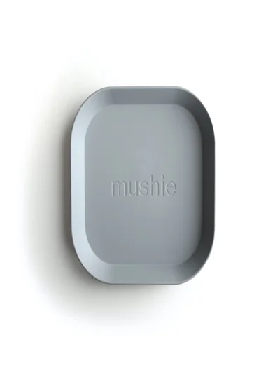 mushie Set Of 2 Square Dinner Plates - Cloud