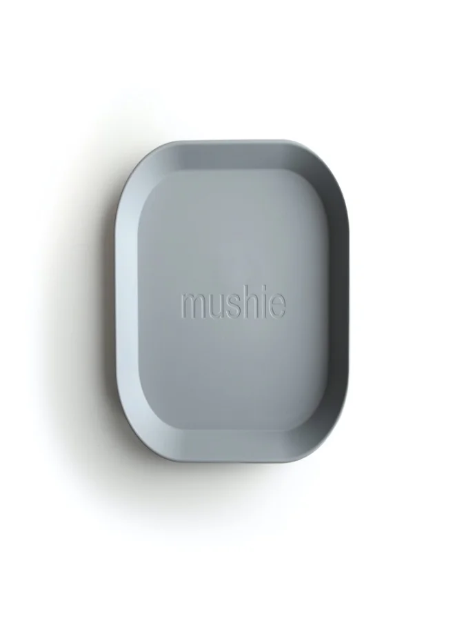 mushie Set Of 2 Square Dinner Plates - Cloud