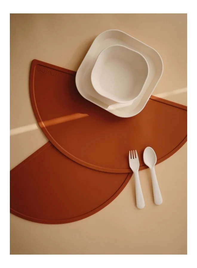 mushie Set Of 2 Square Dinner Plates - Cloud