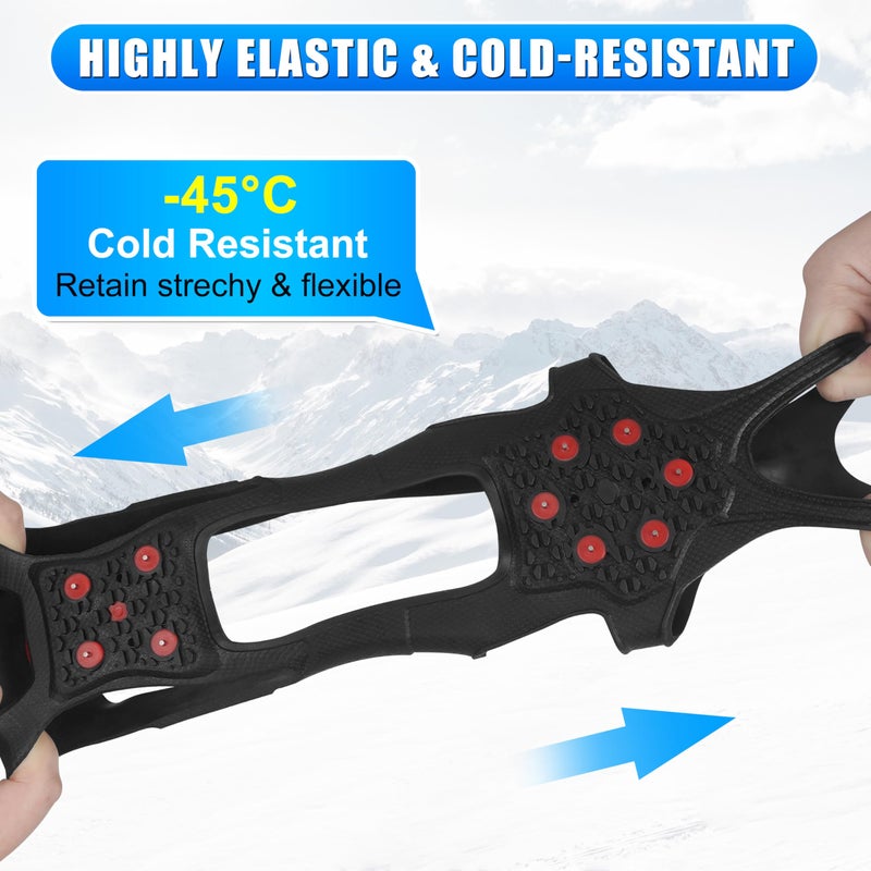 FUSIGO Tungsten Crampons Ice Cleats for Shoes and Boots Non-Slip Shoe Grippers with Reflective Heel Traction Cleats for Walking on Snow Ice M - Image 4