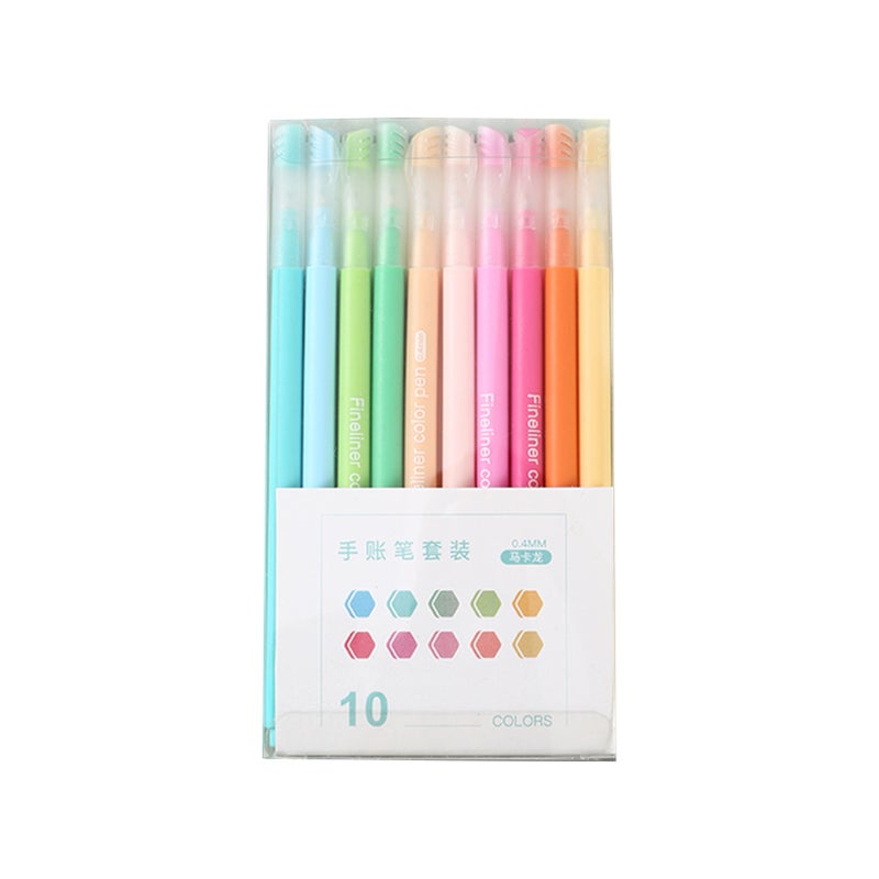 10 Color Pens Set Writing Pens 0.4mm Fine Fiber Tip Fineliner Fast-dry for Journaling Writing Detail Note Taking Coloring School Office Home Stationery Supplies - Image 1