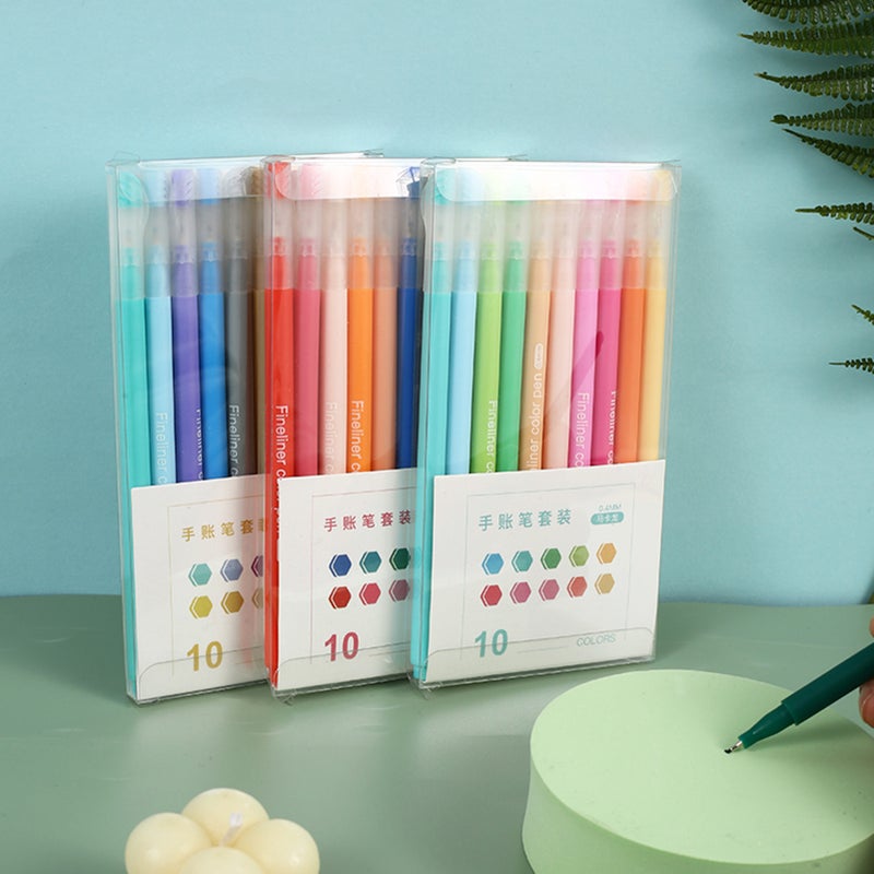10 Color Pens Set Writing Pens 0.4mm Fine Fiber Tip Fineliner Fast-dry for Journaling Writing Detail Note Taking Coloring School Office Home Stationery Supplies - Image 4