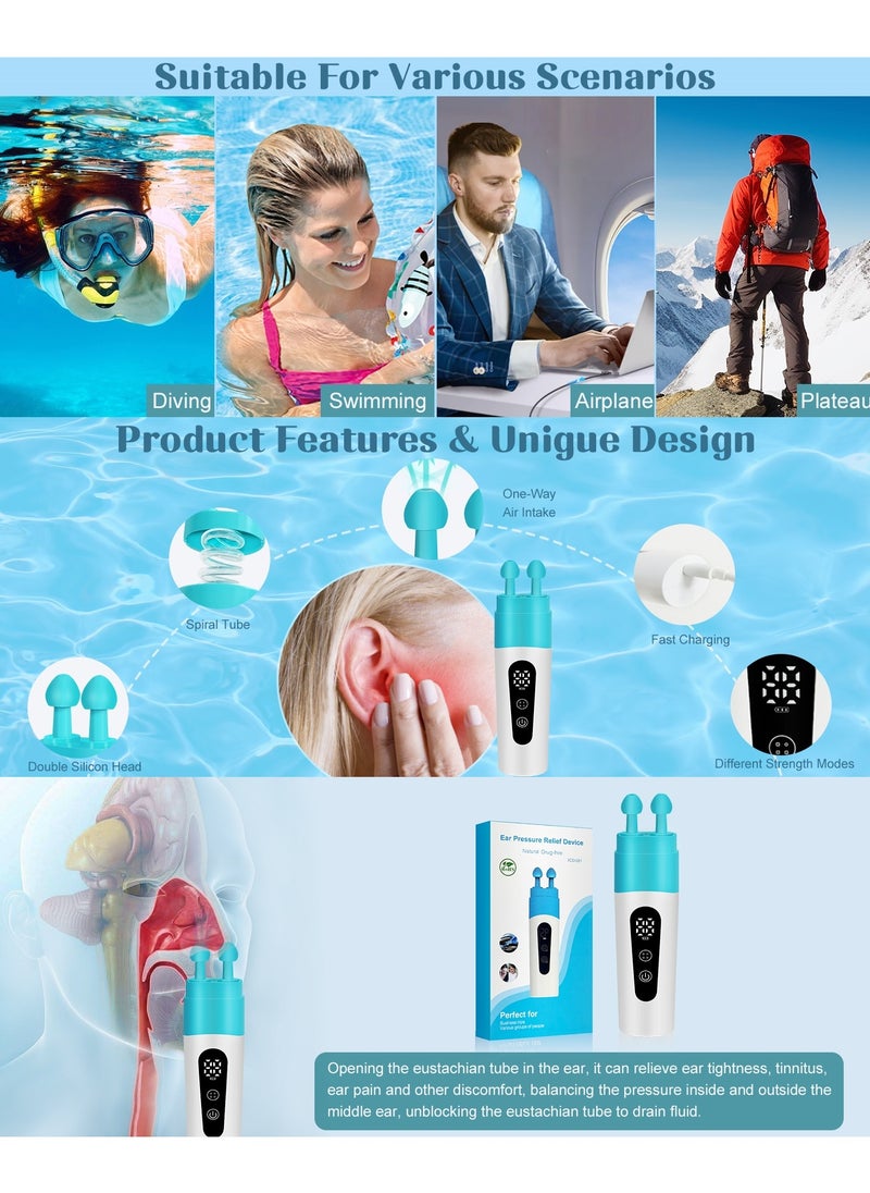 Ru syanl - Ear Pressure Relief Device Eustachian Tube Unclogger Balanced Ear Pressure Improve Tinnitus and Earache Ear Care Products for Airplane Travel Diving Swimming - Image 1