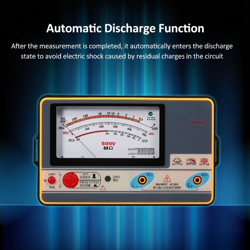Insulation Resistance Meter Digital Ohmmeter Megger Handheld Insulation Tester Megameter 0-1000MΩ 500V High Accuracy Megohmmeter Insulation Measurement Instrument - Image 5