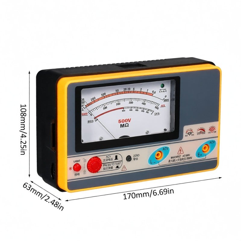 Insulation Resistance Meter Digital Ohmmeter Megger Handheld Insulation Tester Megameter 0-1000MΩ 500V High Accuracy Megohmmeter Insulation Measurement Instrument - Image 4