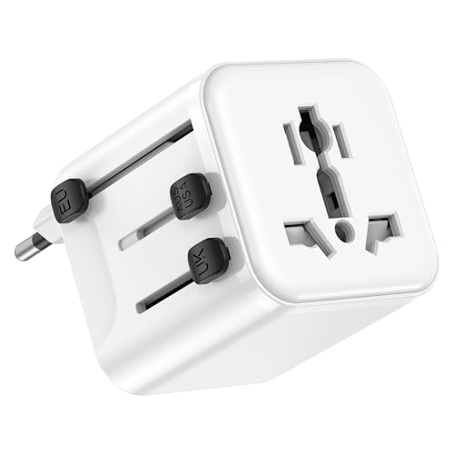 URJD Universal Travel Socket Adapter 2500W – 9-in-1 Multi Plug for India & Abroad | Works with US UK EU AUS | Safe & Durable Travel Charge, 100-250 Voltage, Worldwide Travel Plug for Mobile, Camera - Image 1