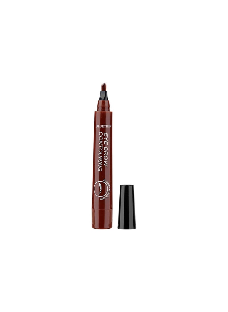 silvercnc - Magic Eyebrow Pencil, Waterproof Microblading Eyebrow Pencil Contouring Pen, 3D Microblading Eyebrow Pencil, 4 Tipped Precise Brow Pen, Fine Stroke Microblading Eyebrow Pencil (Reddish Brown) - Image 1