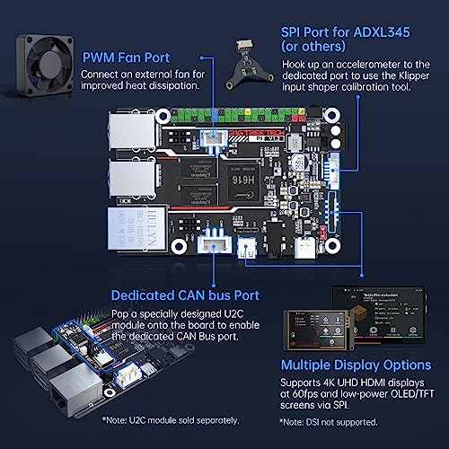 BIGTREETECH Pi V1.2 Control Board Quad-Core WiFi 1GB RAM, BTT Pi Support SKR Mini E3 V3.0 Octopus/Pro/Max EZ Kraken SKR Pico Silent Board to Run Klipper VS Raspberry-Pi 4/3B for i3/CoreXY 3D Printer - Image 3