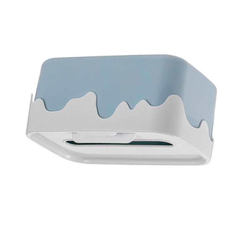 Desktop Tissue Box Blue High Grade PP Material Modern Stylish Design Tissue Holder - Durable Convenient Storage Paper Towel Dispenser for Home Living Room Coffee Table Desk - Image 4