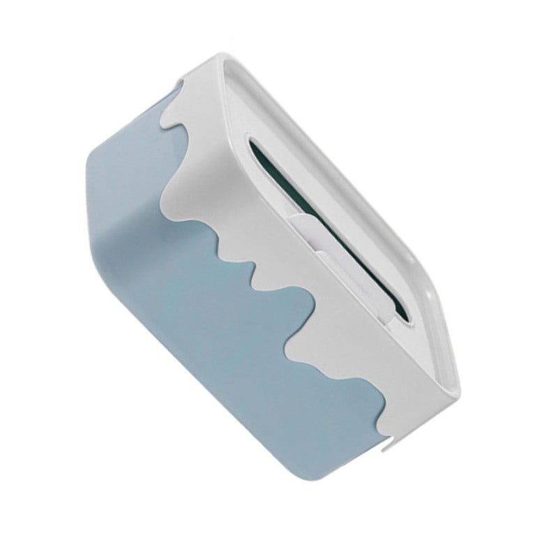 Desktop Tissue Box Blue High Grade PP Material Modern Stylish Design Tissue Holder - Durable Convenient Storage Paper Towel Dispenser for Home Living Room Coffee Table Desk - Image 2
