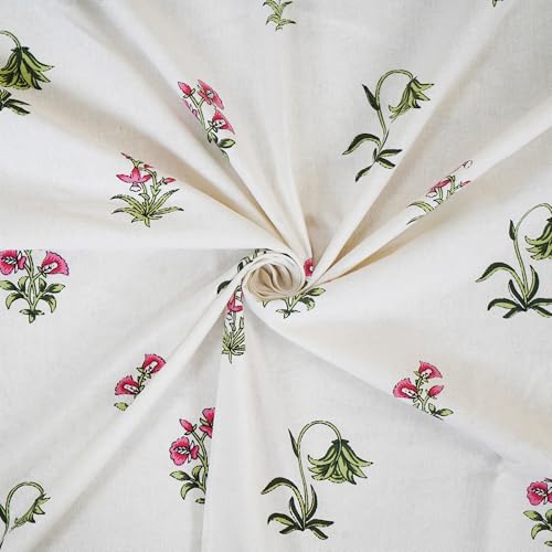 Plumora Jaipur Weaves Cotton King Size Bedsheet 108x108 Super King, 100% Pure Cotton Bed Sheet with 2 Pillow Covers, 240 TC Soft Breathable Floral Design Bedding - (Rose Blocks) - Image 4