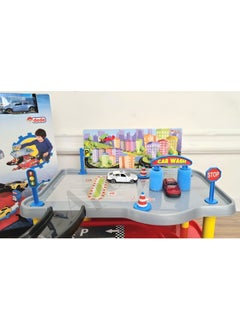 Apexma Toys Two-Storey Car Garage Track Set - 2 Pieces Metal Car 2-Storey Car Station Set - Double-Storey Car Parking Track Game Set  - Image 4