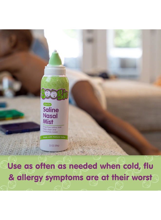 Boogie Baby Saline Nasal Spray Mist, Allergy Relief, Nasal Decongestant, Made with Saline, Unscented, 3.1 Ounce - Image 5