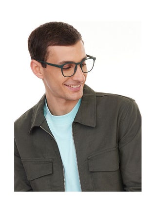 Unisex Blu By Lenskart | Unisex Hustlr | Peyush Bansal Glasses For Eye Protection From Digital Screens | Computer Glasses With Blue Cut And UV Protection | Lightweight Specs Zero Power | Medium | Military Green - view 4