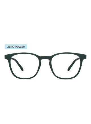 Unisex Blu By Lenskart | Unisex Hustlr | Peyush Bansal Glasses For Eye Protection From Digital Screens | Computer Glasses With Blue Cut And UV Protection | Lightweight Specs Zero Power | Medium | Military Green - view 2