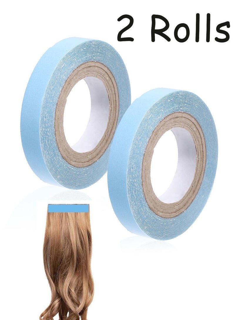 2 Rolls Hair Extension Tape,Hair Wig Tape Double Sided Adhesive Tape for Hair Extensions Tabs Beauty Tools Hairstyling Essentials - Image 1