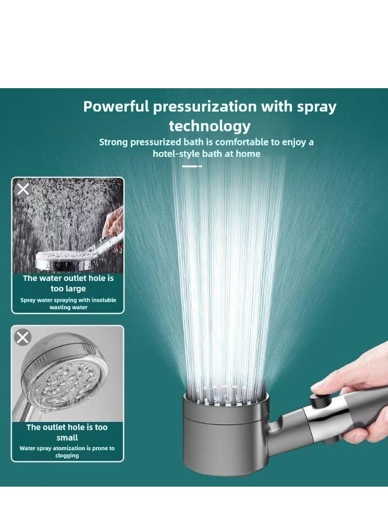 Filtered Shower Head With Handheld, Turbo Head Showerhead, Black, 3 Spray Modes, 5 Pack Filter Element, Painted Finish - Image 2