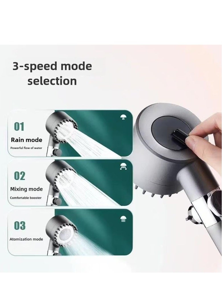 Filtered Shower Head With Handheld, Turbo Head Showerhead, Black, 3 Spray Modes, 5 Pack Filter Element, Painted Finish - Image 4