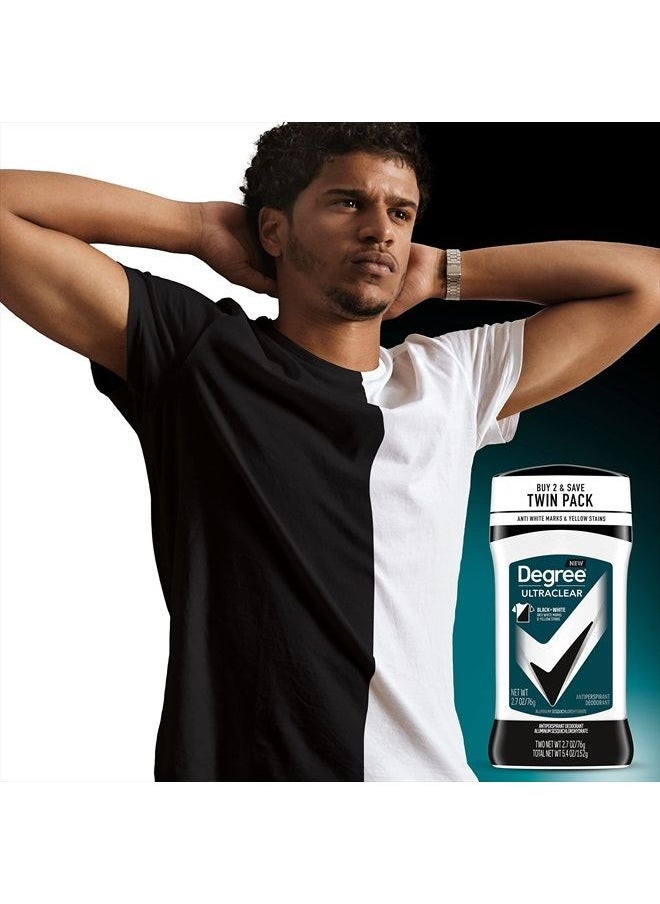 Degree - Degree Men UltraClear Antiperspirant Deodorant Black+White 2 Count 72-Hour Sweat & Odor Protection Antiperspirant For Men With MotionSense Technology 2.7 oz - Image 1