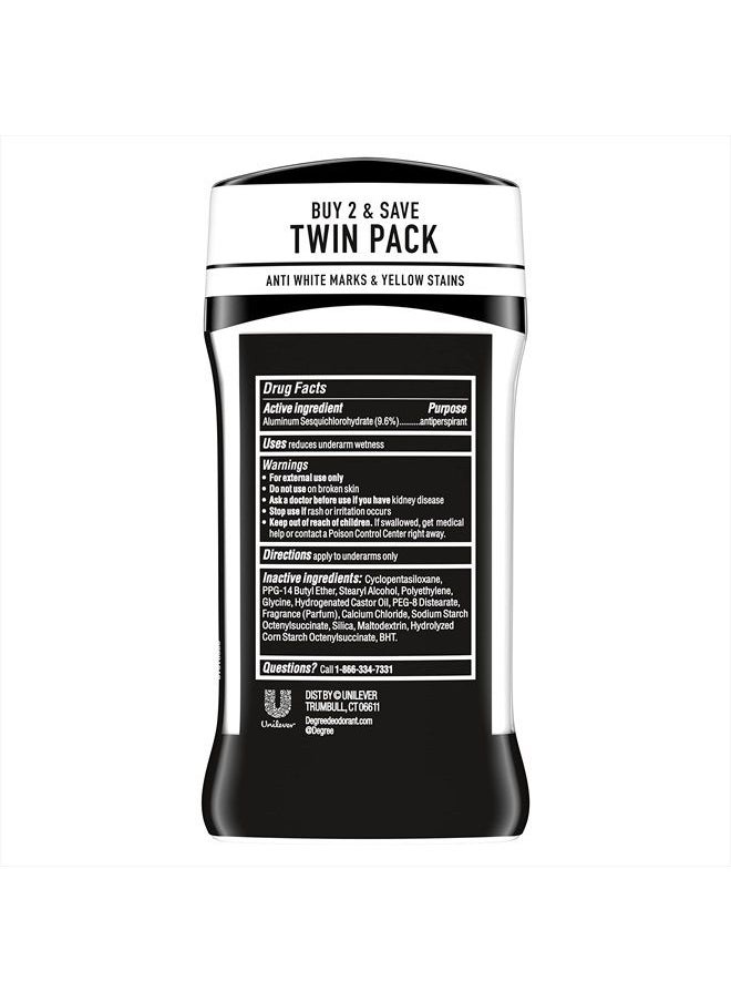 Degree - Degree Men UltraClear Antiperspirant Deodorant Black+White 2 Count 72-Hour Sweat & Odor Protection Antiperspirant For Men With MotionSense Technology 2.7 oz - Image 1