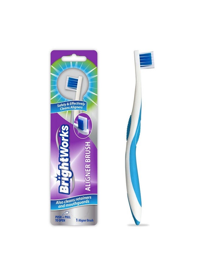 BrightWorks Aligner Brush (3 Pack) Safely and Effectively Cleans Aligners, Retainers, Mouth Guards, and Night Guards. Easy to Use and Safe for Most Dental Appliances. - Image 1