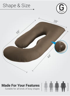 Pregnancy Pillow G-Shape Long Maternity Pillow, 180 Cm Full Body Support, Removable and Washable Velvet Cover-Complete Support for Back, Hips, Legs, Belly,Brown - pzsku/ZEA904E29B99EB0D1733EZ/45/_/1728741373/b84903bc-f3c8-43f7-887a-9d0dc3bcddd4