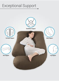 Pregnancy Pillow G-Shape Long Maternity Pillow, 180 Cm Full Body Support, Removable and Washable Velvet Cover-Complete Support for Back, Hips, Legs, Belly,Brown - pzsku/ZEA904E29B99EB0D1733EZ/45/_/1728741386/e42a7818-0ace-45e5-9d81-158a1af1b754