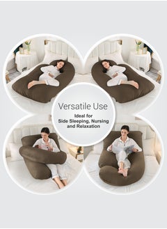 Pregnancy Pillow G-Shape Long Maternity Pillow, 180 Cm Full Body Support, Removable and Washable Velvet Cover-Complete Support for Back, Hips, Legs, Belly,Brown - pzsku/ZEA904E29B99EB0D1733EZ/45/_/1728741396/365bc6e2-8780-416d-a9e5-a3660c169918