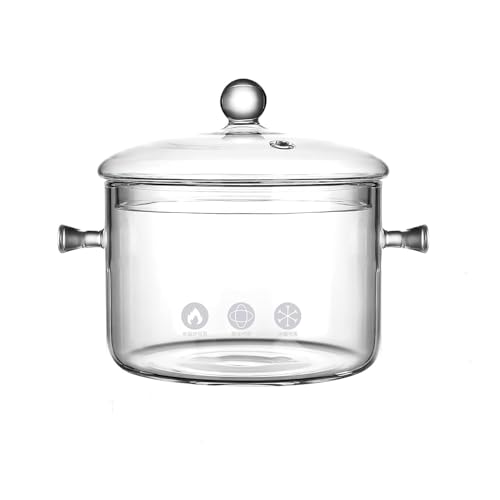 Incrizma Brushed Glass Pots For Cooking On Stove, 2 Litre Glass Cooking Pot With Lid, Heat-Resistant Simmer Pot For Stove Potpourri, Saucepan Pot Fits, Pasta Noodle, Soup, Milk, Tea With Slicone Mat - Image 5