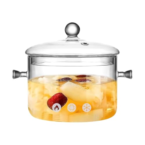 Incrizma Brushed Glass Pots For Cooking On Stove, 2 Litre Glass Cooking Pot With Lid, Heat-Resistant Simmer Pot For Stove Potpourri, Saucepan Pot Fits, Pasta Noodle, Soup, Milk, Tea With Slicone Mat - Image 4