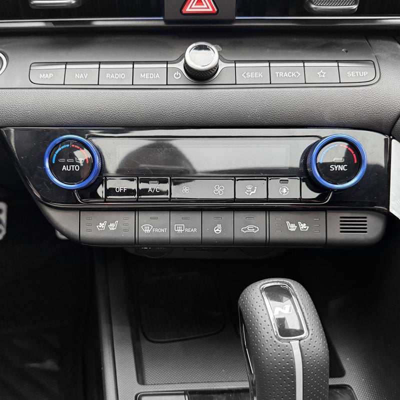 JUIVEEL 2PCS Aluminum Air Condition Switch Button Knob Cover AC Centre Control Switch Knob Button Protection Compatible with Hyundai Elantra 20212025 Accessories Blue Style