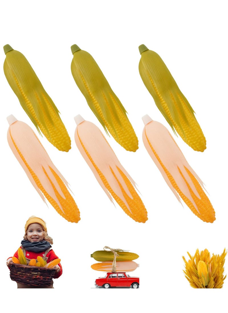 Generic - Artificial Corn Lifelike Corn Plastic Corn Cob Fake Corn Realistic Corn Stalks Simulation Vegetable Decorations Fake Vegetable Corn Imitation Maize Decoration for Photo Prop Decor 6Pcs( Green & White) - Image 1