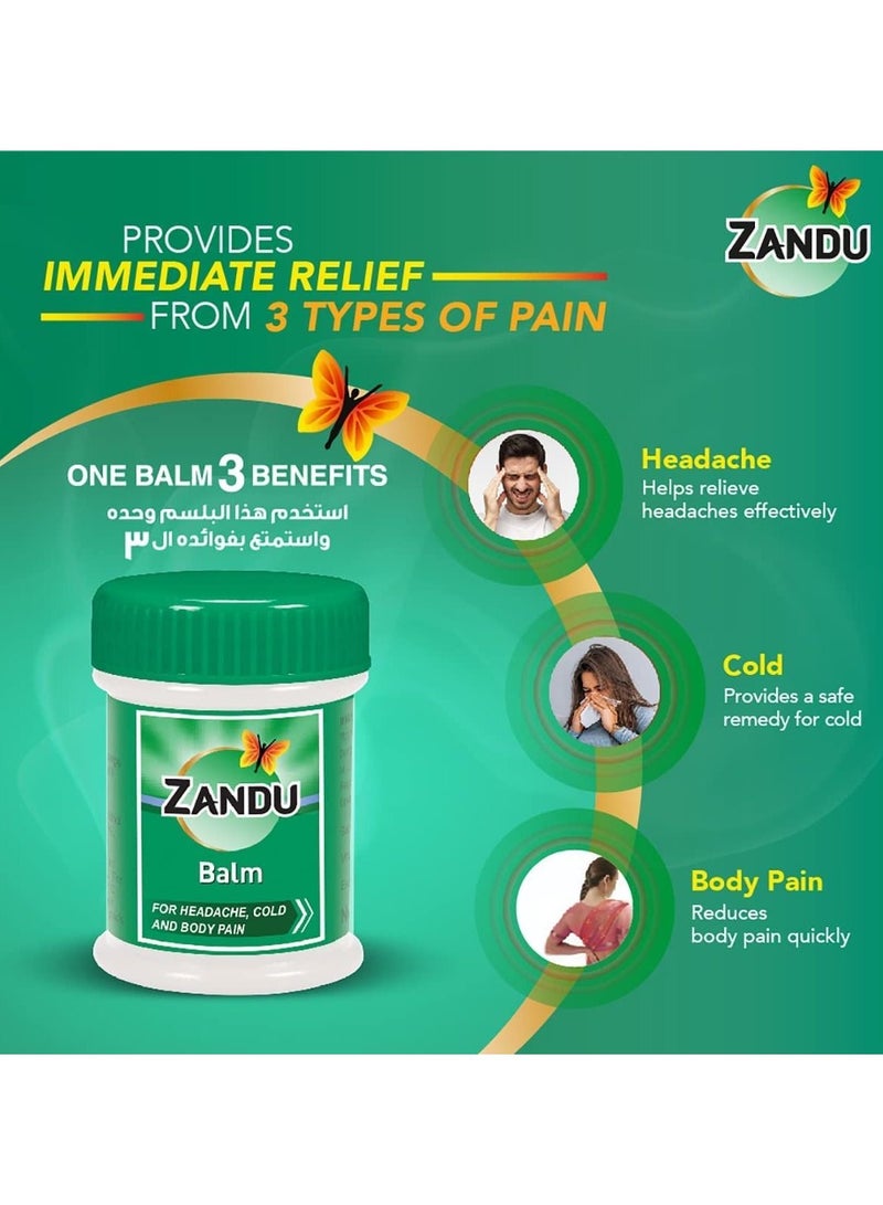 Zandu Pack Of 3 Balm For Headache, Cold and Body Pain - Image 4