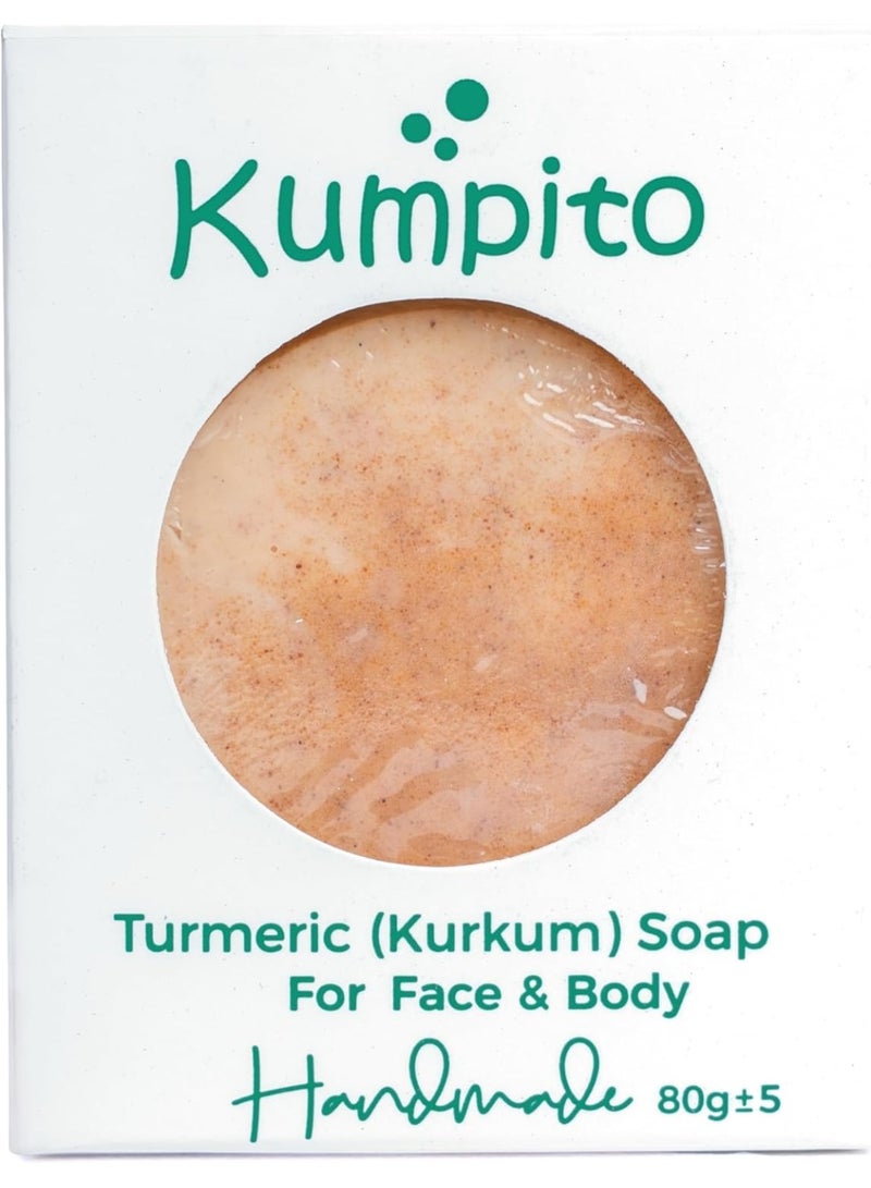 Kumpito Turmeric (Kurkum) Handmade Soap | 100% NaturalSoap | Deep Cleansing, Nourishing, Anti Pigmentation | Eczema Relief – Natural Facial & Body Bath Soap - Image 1