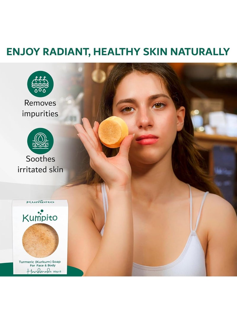 Kumpito Turmeric (Kurkum) Handmade Soap | 100% NaturalSoap | Deep Cleansing, Nourishing, Anti Pigmentation | Eczema Relief – Natural Facial & Body Bath Soap - Image 2