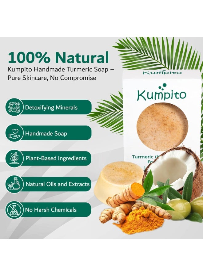 Kumpito Turmeric (Kurkum) Handmade Soap | 100% NaturalSoap | Deep Cleansing, Nourishing, Anti Pigmentation | Eczema Relief – Natural Facial & Body Bath Soap - Image 3