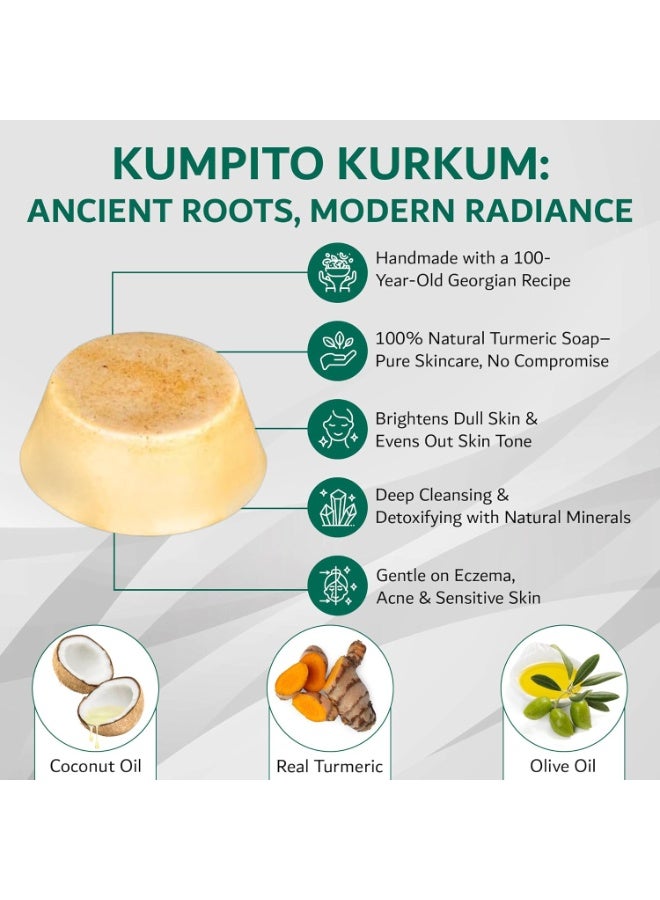 Kumpito Turmeric (Kurkum) Handmade Soap | 100% NaturalSoap | Deep Cleansing, Nourishing, Anti Pigmentation | Eczema Relief – Natural Facial & Body Bath Soap - Image 4