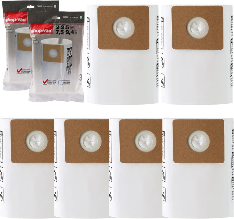 SHOPVAC Shop 90668 2-2.5 Gallon Disposible Filter Bags,6 Pack - Image 1