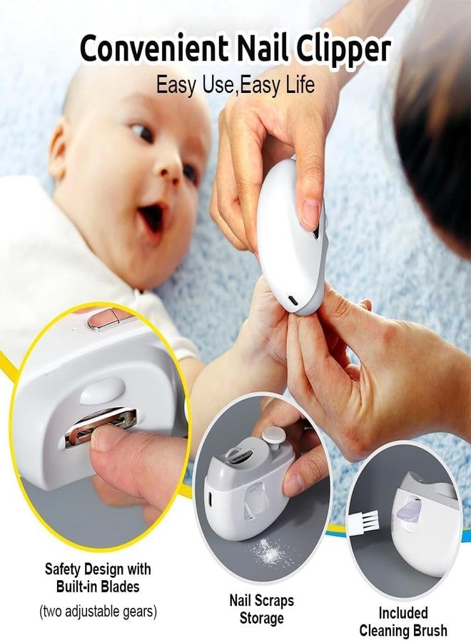 ANTIMERO Electric Nail Clipper,Automatic Nail Trimmer,Nail File with Light & 2 Speeds,Fingernail Cutter and Manicure 2 in 1 Design.Rechargeable Safety Nail Scissors for Caregivers, Kids - Image 5