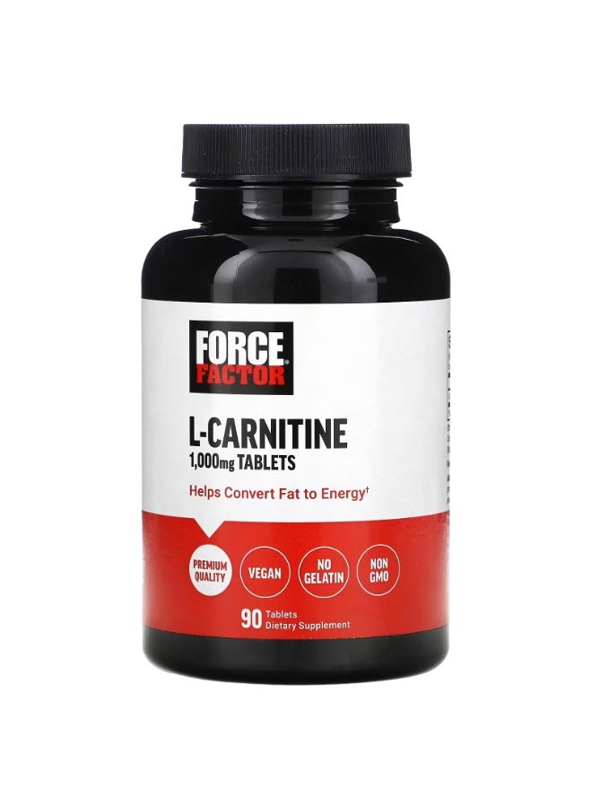 Force Factor L-Carnitine, 1,000 mg, 90 Tablets - Image 1