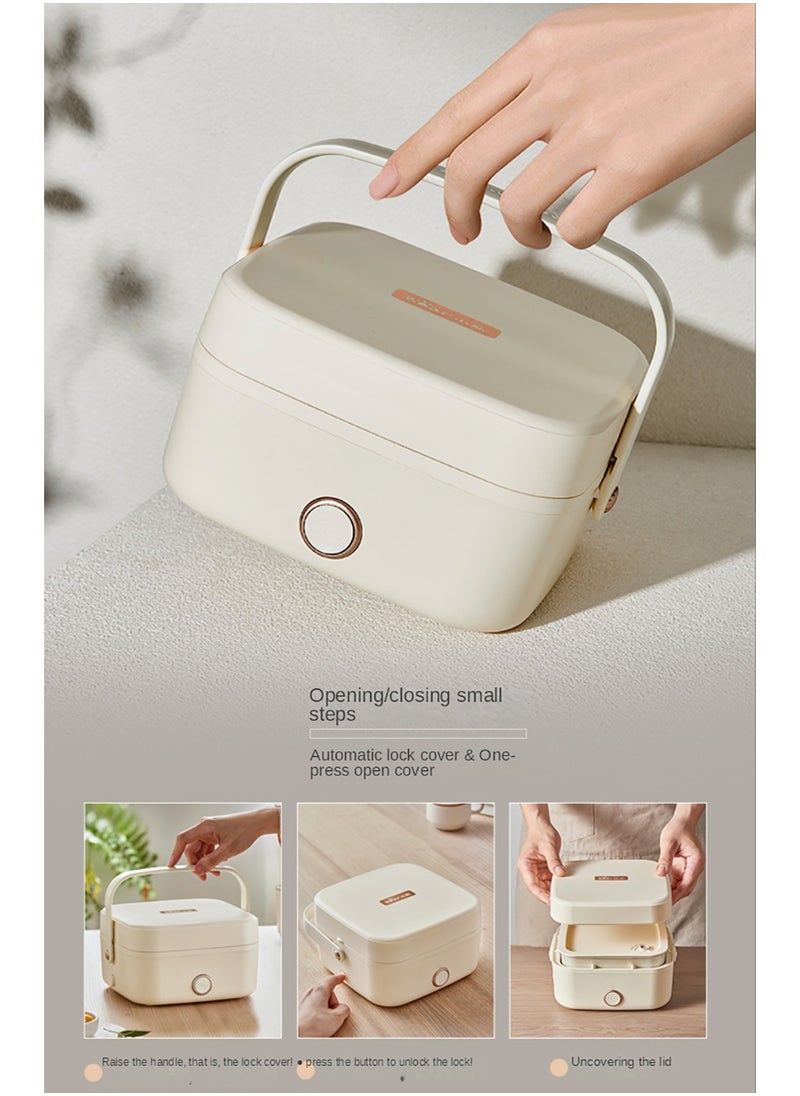 Bear - Portable Electric Lunch Box Food Warmer Hot Pot 200W 1L Container Food Heater Heatup For Adult Kids Lunch Warmer in Office Home 3 Pin Plug(CN Version) - Image 1
