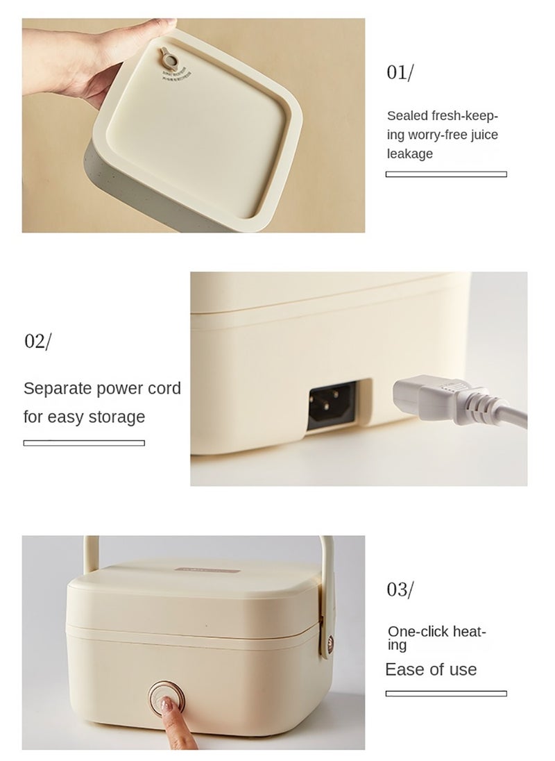 Bear - Portable Electric Lunch Box Food Warmer Hot Pot 200W 1L Container Food Heater Heatup For Adult Kids Lunch Warmer in Office Home 3 Pin Plug(CN Version) - Image 1