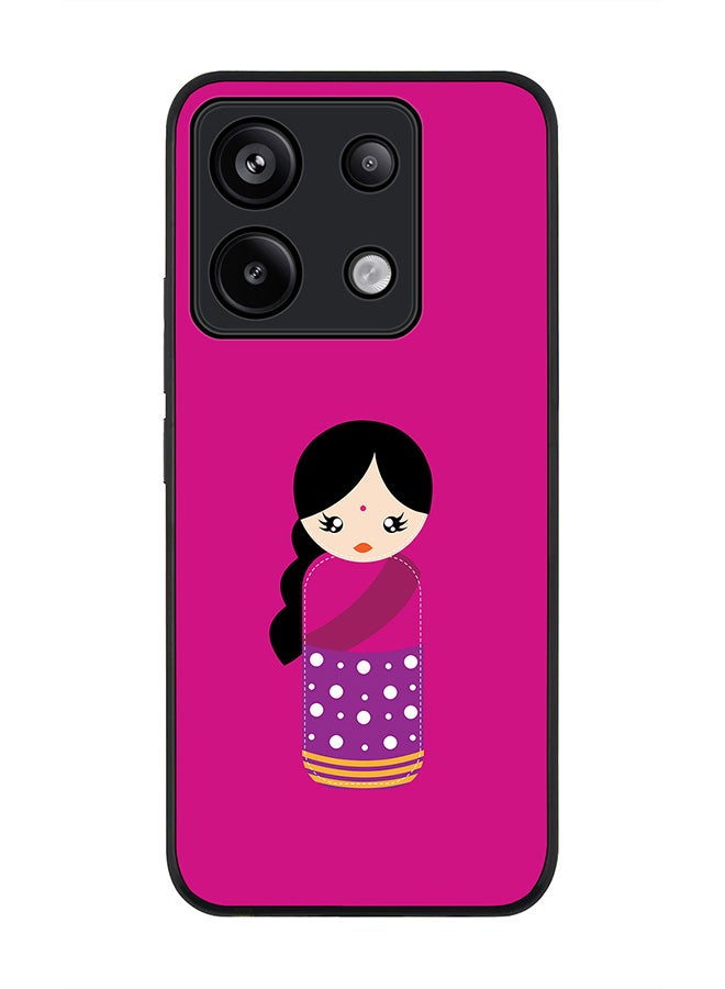 Stylizedd Rugged Black Edge Case for Xiaomi Redmi Note 13 Pro 5G, Slim fit Soft Case Flexible Rubber Edges Anti Drop TPU Gel Thin Cover -  Indian Doll - Image 1