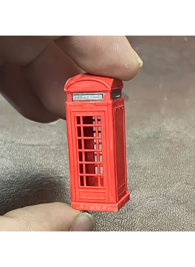 1 64 Scale Hand Painted Red Telephone Booth Model With Storage Box For Diorama Scenes - Image 4