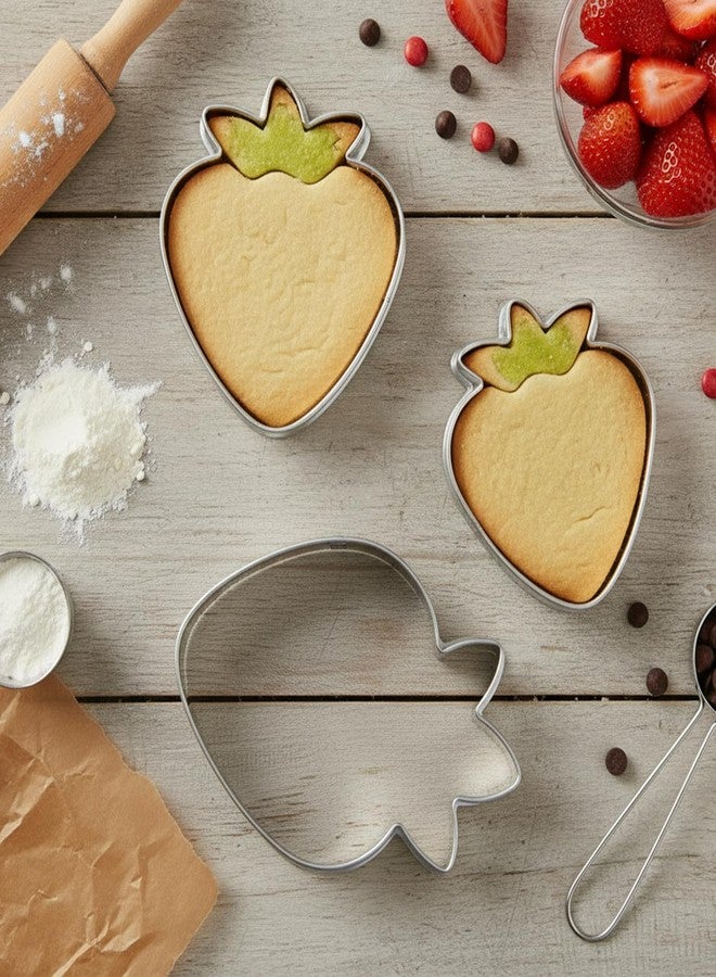 Thrymme Strawberry Cookie Cutter, 3 PCS Fruit Cookie Cutters Set - 3 Sizes (3.5", 2.5", 1.5") Stainless Steel Baking Tools for Cookies, Biscuit Dough & Fondant - Durable, Fun & Professional Bakeware - Image 5