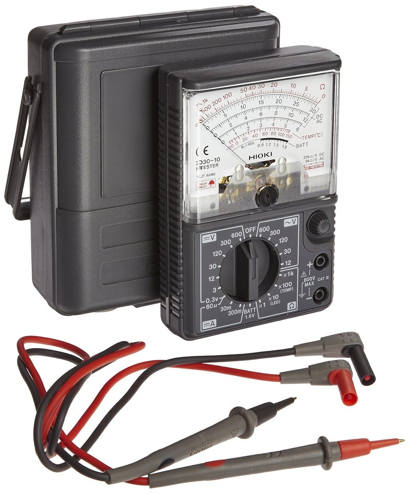 3030-10 HiTester Manual-Ranging, Average-Sensing Analog Multimeter, 600V, 3 Kilohms, 300 Milliamp