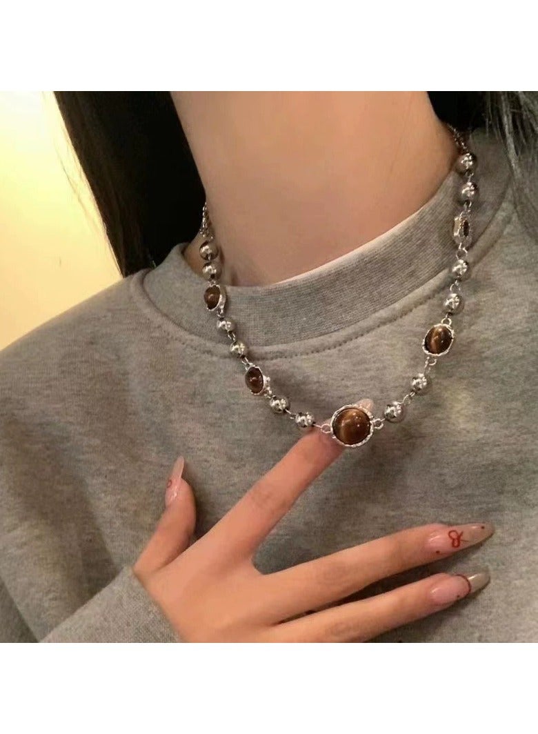 جلوسكي Trendy Beaded Necklace for Women – Y2K Cool Girl Style Statement Jewelry, Colorful Punk Aesthetic, Daily/Streetwear Outfits - Image 1