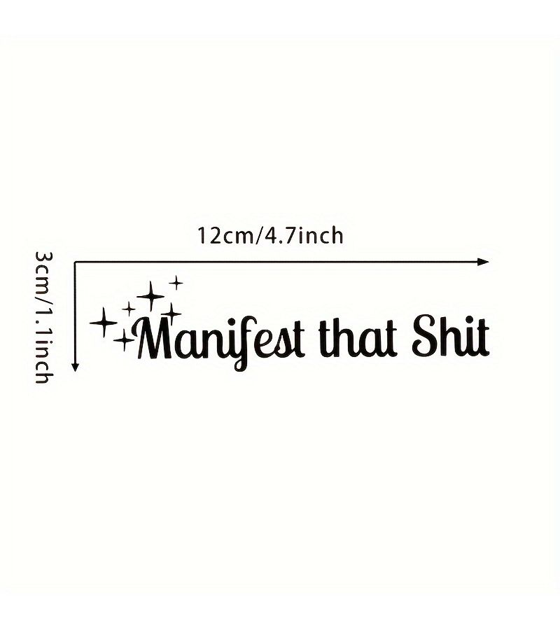 White Manifest Car Rearview Mirror Decal 3pcs Funny Inspirational Self Adhesive Vehicle Sticker - Image 2