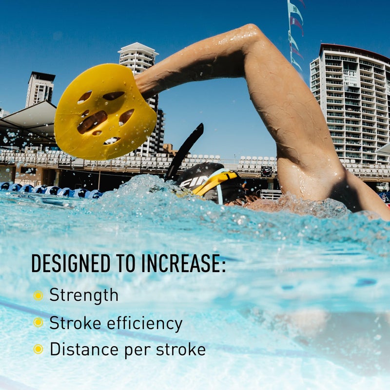 FINIS Manta Swim Training Paddles - Strapless Design for Stroke Technique - Floating Hand Paddles - Build Strength - Medium - Image 3