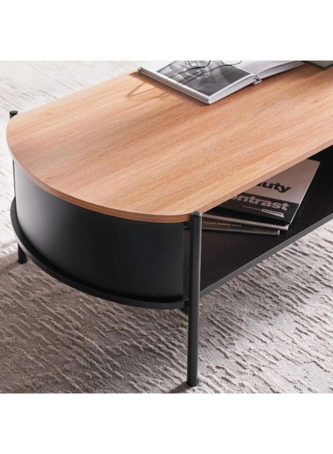 Pan Home CORTEZ COFFEE TABLE MELAMINE - NATURAL BLACK - Image 3
